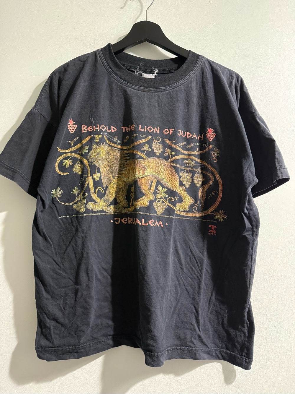 Vintage Behold the Lion of Judah Black Graphic Tee